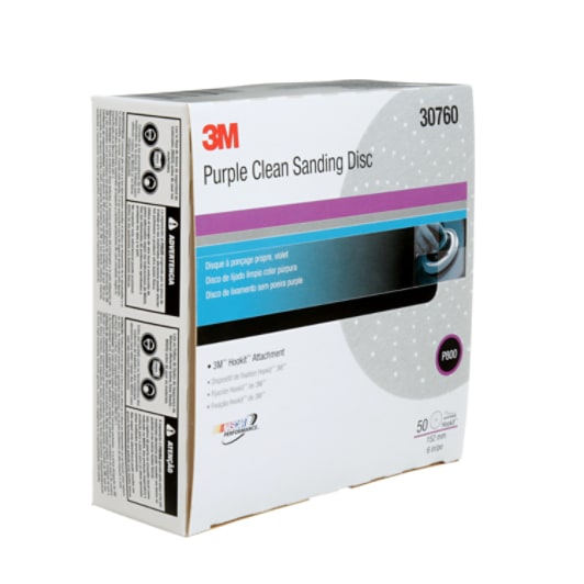 3M™ Hookit™ Purple Clean Sanding Disc, 334U, 30760, P800, C-weight, 6 in (15.24 cm)