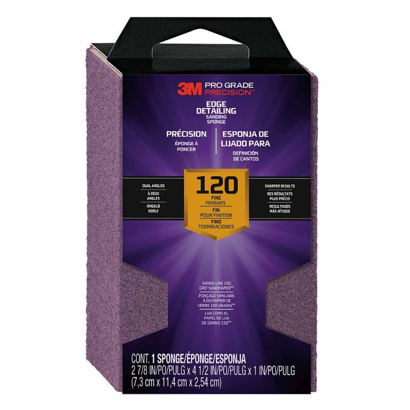 3M Pro Grade Precision Edge Detailing Dual Angle Sanding Sponge