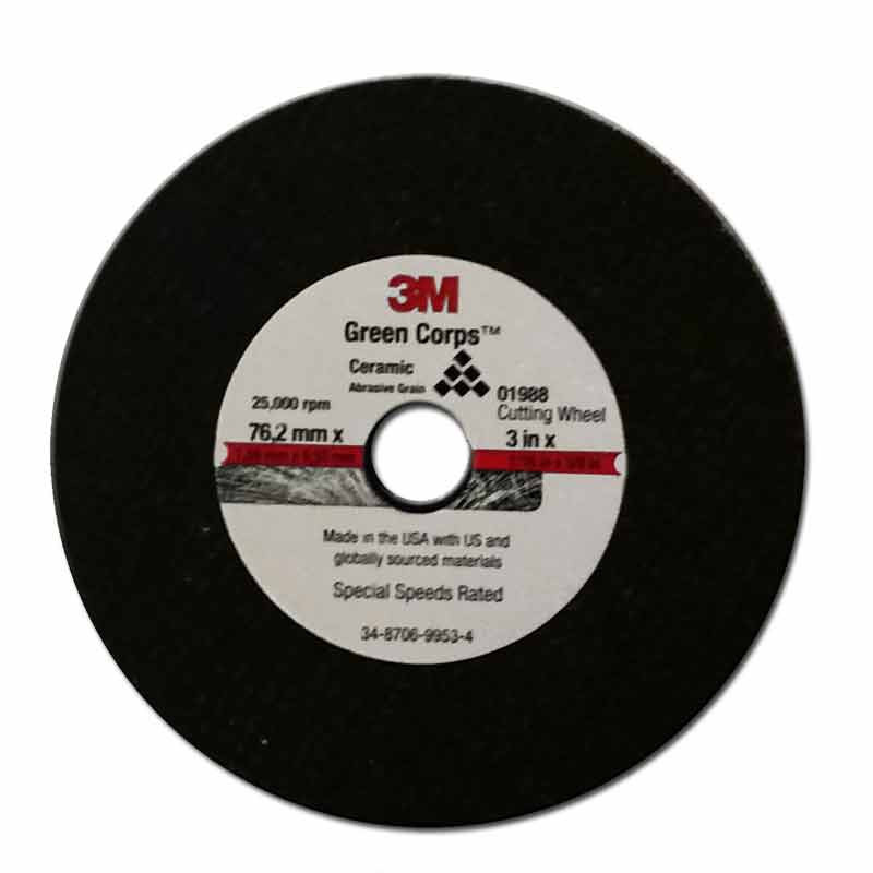 3M™ General Purpose Cut-Off Wheel, 01988, 3 in x 1/16 in x 3/8 in