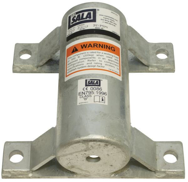 3M™ DBI-SALA® Confined Space Permanent Wall Mount Sleeve Davit Mast Base 8518504, Galvanized Steel