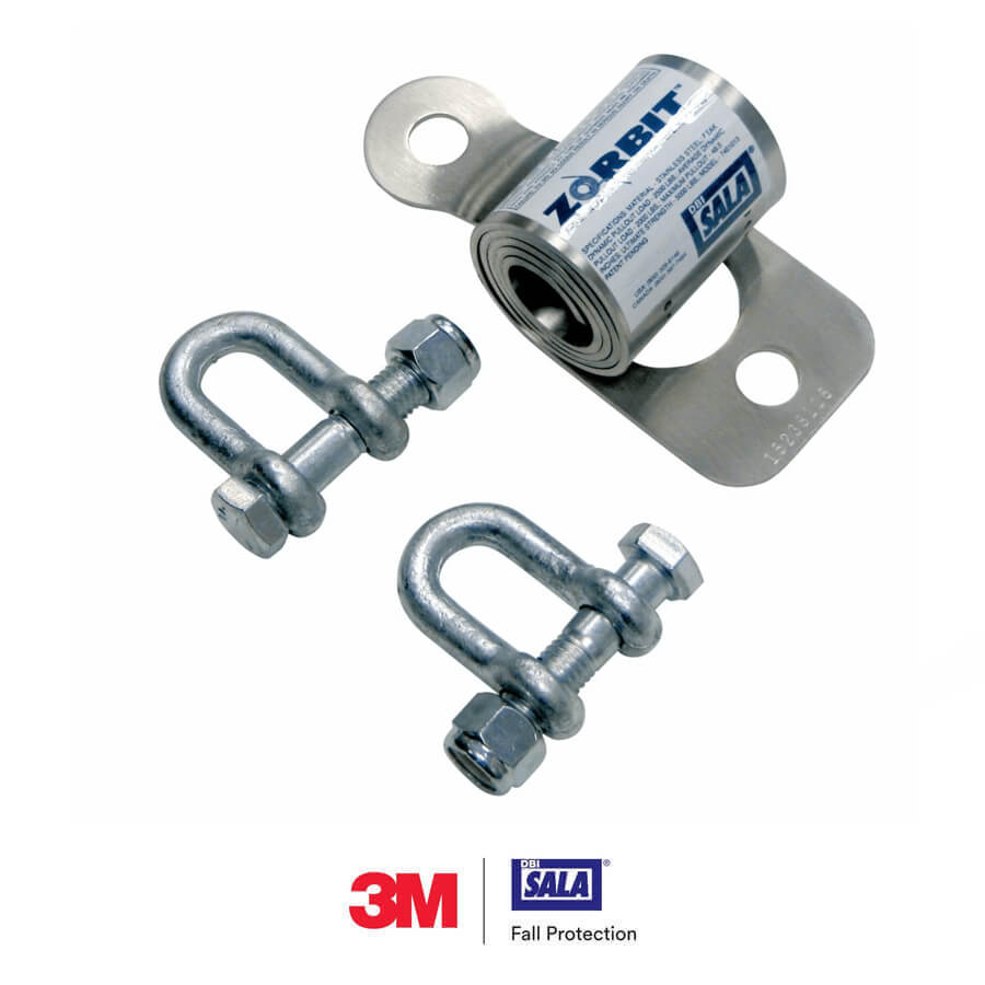 3M™ DBI-SALA® Metal Horizontal Lifeline Energy Absorber with Hardware Kit 7401031, 2 Shackles