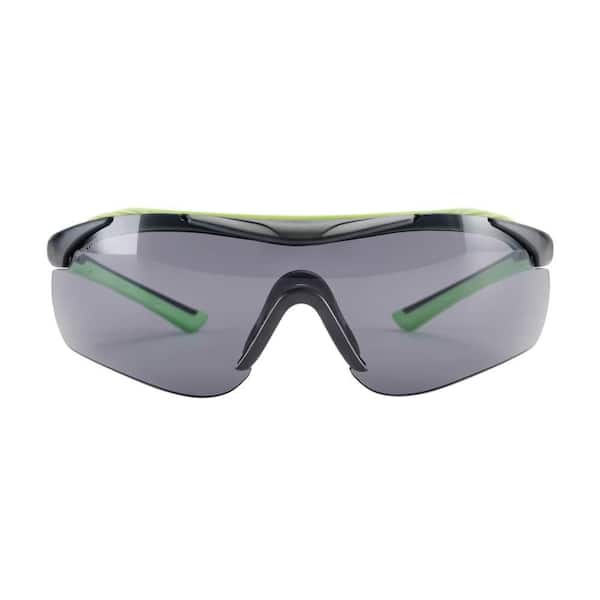 3M™ Brow Guard Safety Eyewear 47101H1-DC, Black & Green Frame, Grey Lens, 4/Case