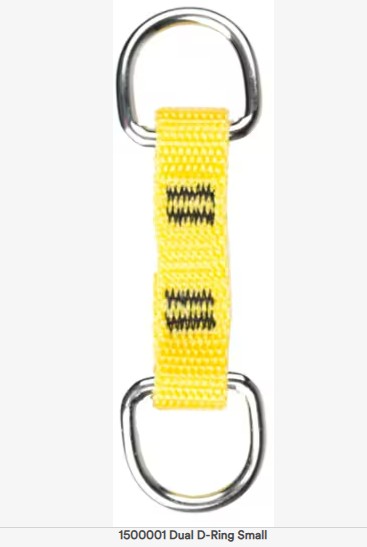 3M™ DBI-SALA® Dual D-Ring Attachment, 1500001, small, yellow, 2.25 in x 0.5 in (5.7 cm x 1.2 cm), 10 pack