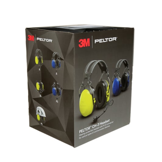 3M™ PELTOR™ CH-3 Headset MT74H52P3E-110, Hard Hat Attached, Yellow, FLX2