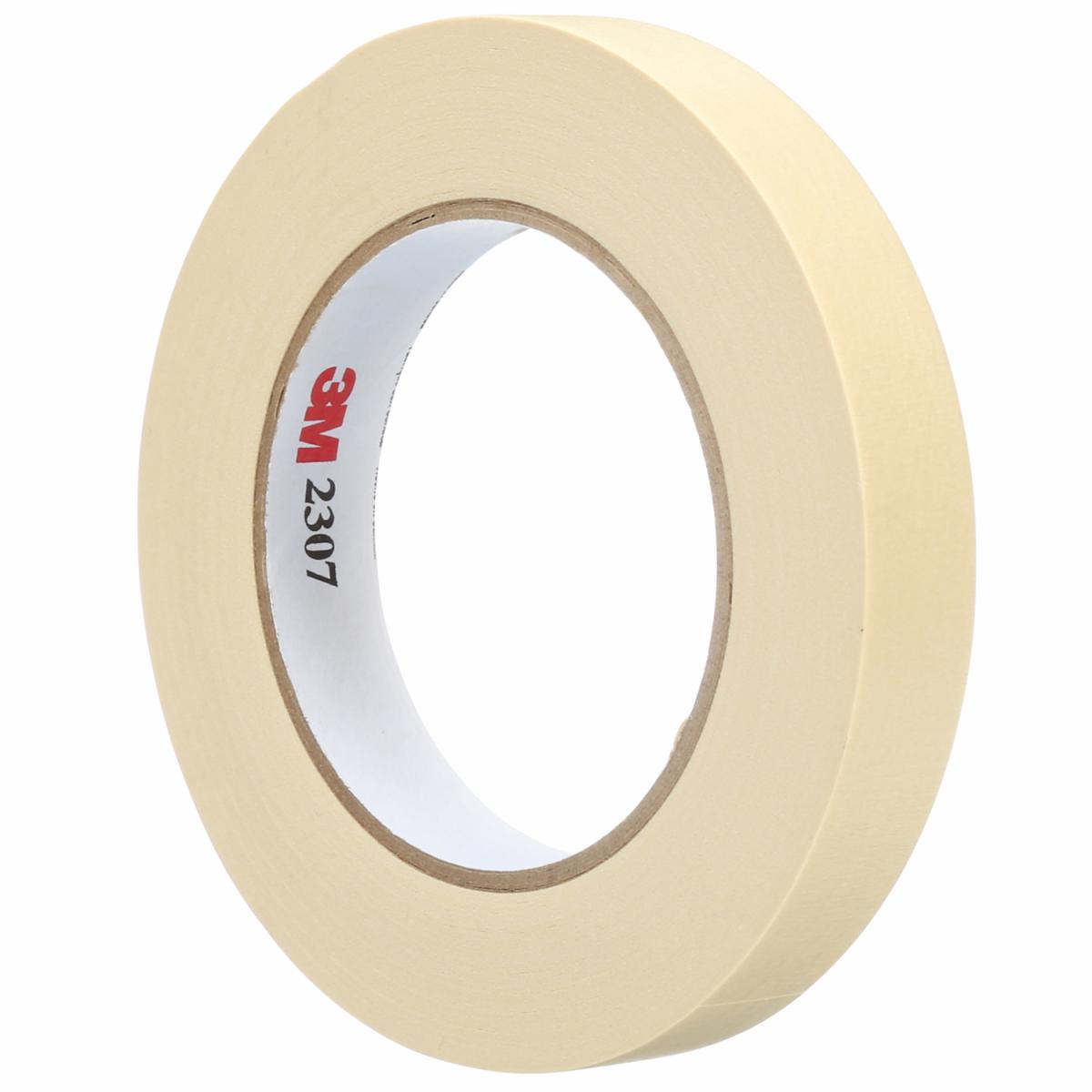 3M™ Masking Tape, 2307, tan, 5.2 mil (0.13 mm), 1/2 in x 60 yd (12 mm x 55 m)