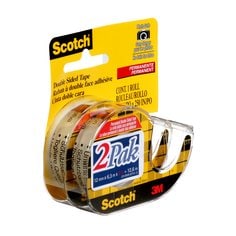 Scotch® Double Sided Tape, 2136-C, 1/2 in x 6.9 yd (12.7 mm x 6.3 m), 2 per pack