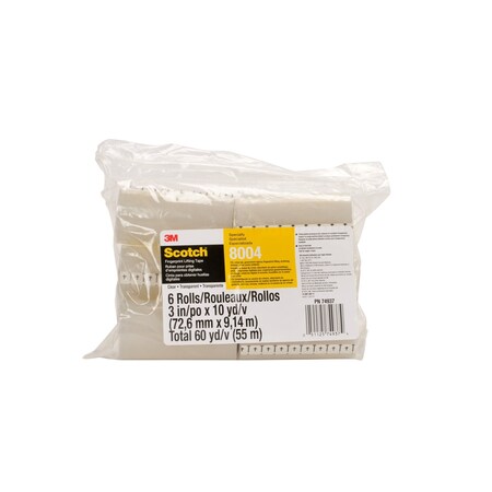 Scotch® Fingerprint Lifting Tape 8004, Clear, 3 in x 10 yd, 6 Rolls/Pack, 21 Packs/Case, Conveniently Packaged