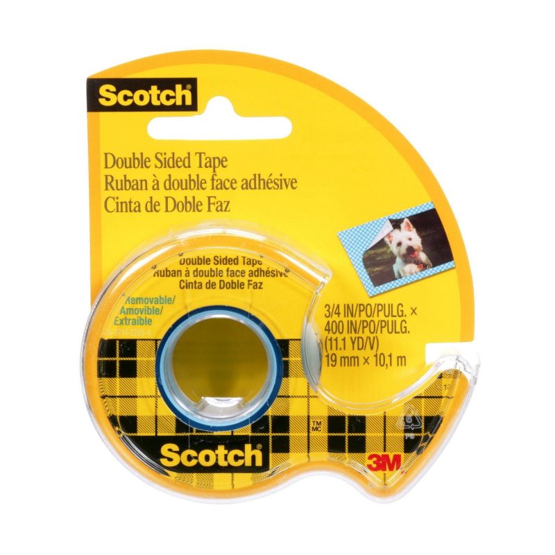 Scotch® Double Sided Tape, 667-ESF, 3/4 in x 11.1 yd (19 mm x 10.1 m), Walmart Repack