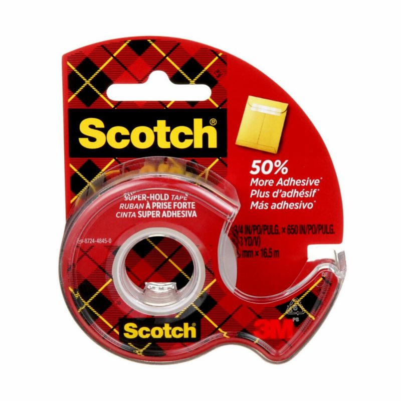 Scotch® Super-Hold Tape, 198-ESF, 3/4 in x 18 yd (19 mm x 16.5 m)