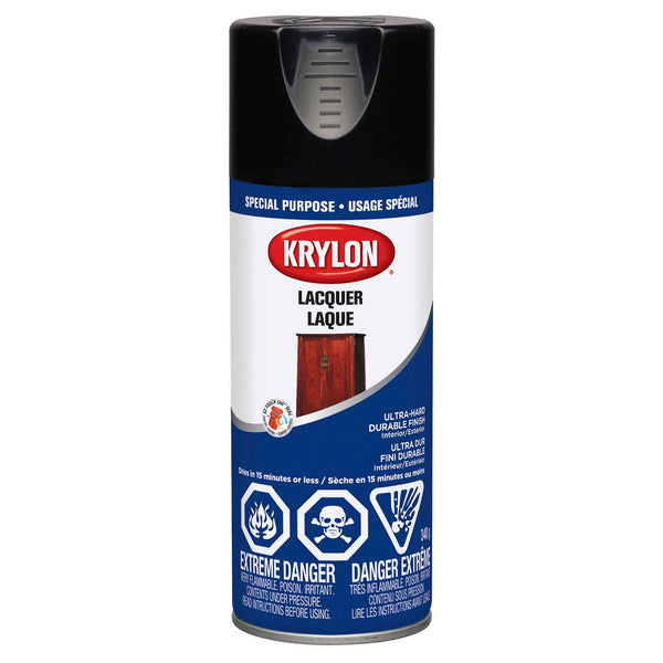 Krylon® Lacquer Spray, Gloss, Black, 340 g