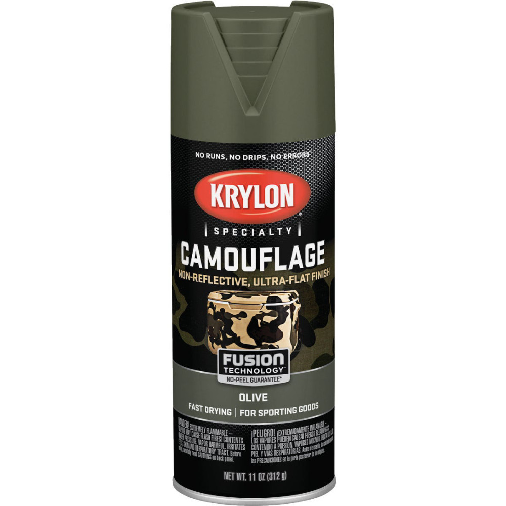 Krylon® Camouflage Paint, Ultra Flat, Olive, 340 g