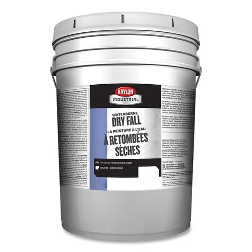 Krylon® Industrial Waterborne Dry Fall, Flat, Black, 5 Gallon