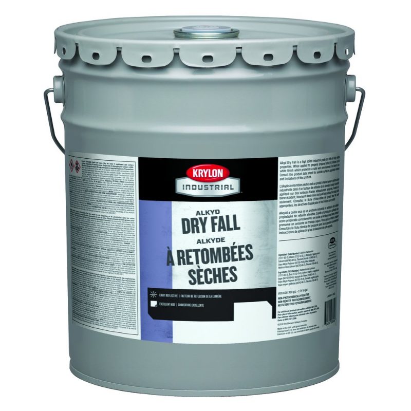 Krylon® Industrial Alkyd Dry Fall, Semi-Gloss, White, 5 Gallon