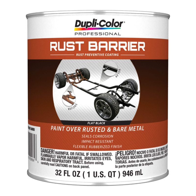 Dupli-Color Rust Barrier, Flat, Black, 946 mL
