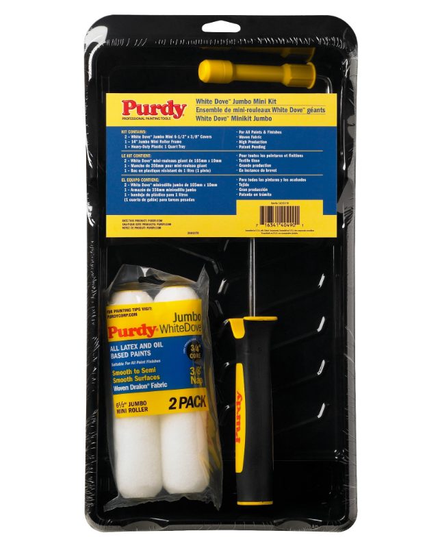 Purdy® WhiteDove™ Jumbo Mini Painting Kit, Jumbo Mini-Roller, 3/4 in., 6-1/2 in., Plastic, 6-1/2 in. x 3/8 in.