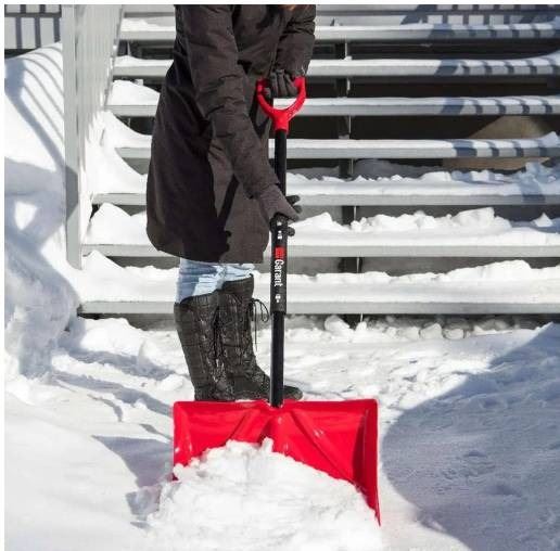 Garant Handle FG 46.5" for UHMW snow pusher, red py D-grip, Garant Pro