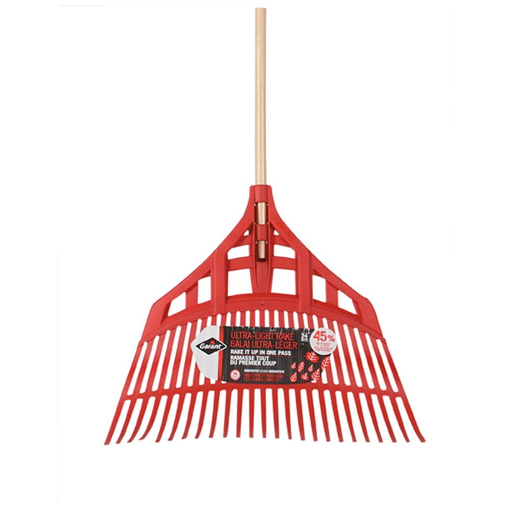 Leaf, rake, py 24" ultra-light, wood handle with comfort grip, Garant, display 25" x 25"