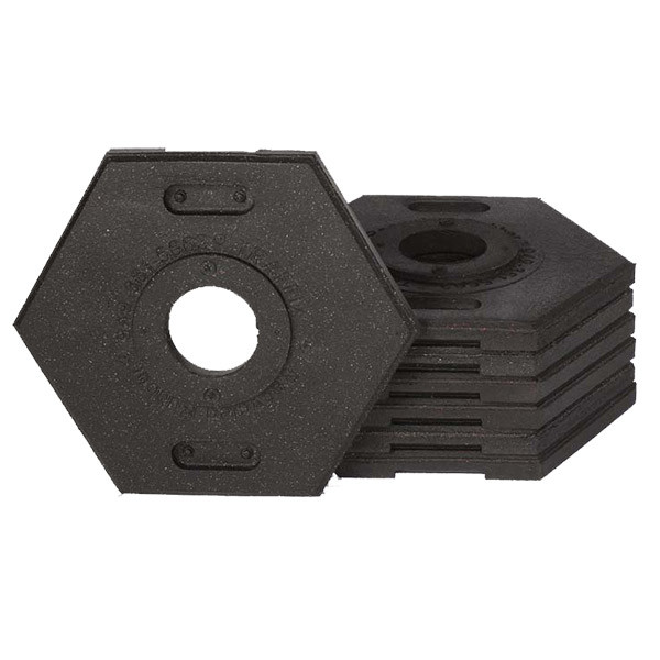 Tube Base Hexagonal 12 lb Recycled Rubber