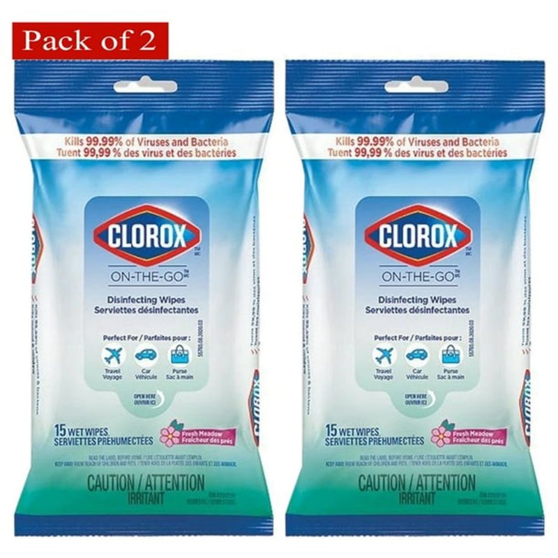 CLOROX ON-THE-GO FLAT WIPES 4X12-15CT
