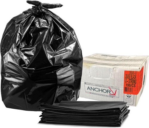 ANCHOR GARBAGE BAGS BLACK 42 X 48 STRONG CAS