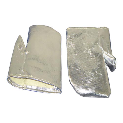 9" Closed Top Cover Mitts: 19 oz. Aluminized Para Aramid Blend