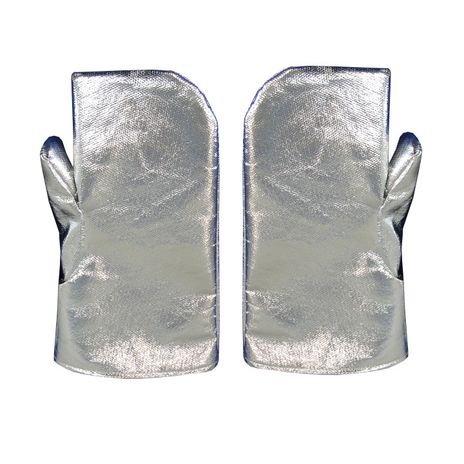 14" High Heat Mittens Single Layer: 19 oz. Aluminized Para Aramid Blend