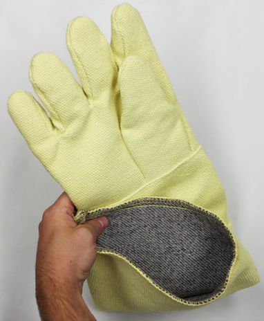 11" High Heat Five Finger Gloves: 22 oz. Para Aramid Blend