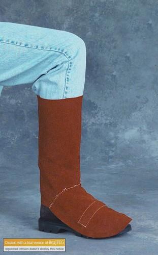 Full Vertical Velcro Leggings: Rust Split Leather, 1-Ply Leather Flares