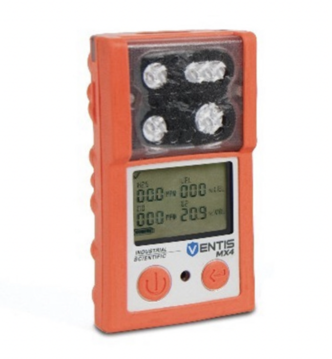 Ventis MX4, CO, NO2, Li-ion Ext Range, No Charger, Without Pump, Orange, UL/CSA, English