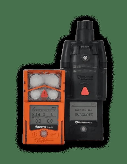 Ventis Pro Series, CH4 (0-5%), CO, NO2, O2, Li-ion Ext Range, Orange, MSHA, LENS™ Wireless, English