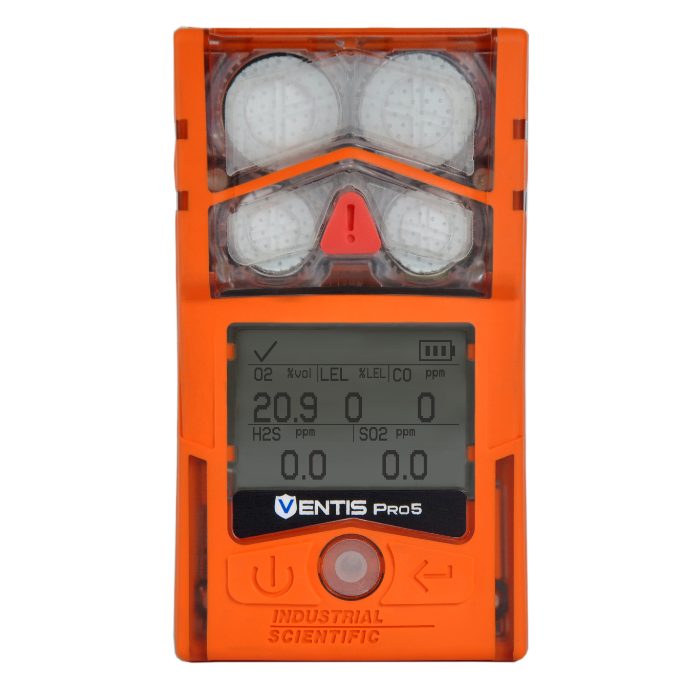 Ventis Pro5 Personal Gas Monitor, H2S, CO, O2, Li-ion Extended Run Time Battery, Desktop Charger, Pump, Black, UL/CSA, LENS Wire