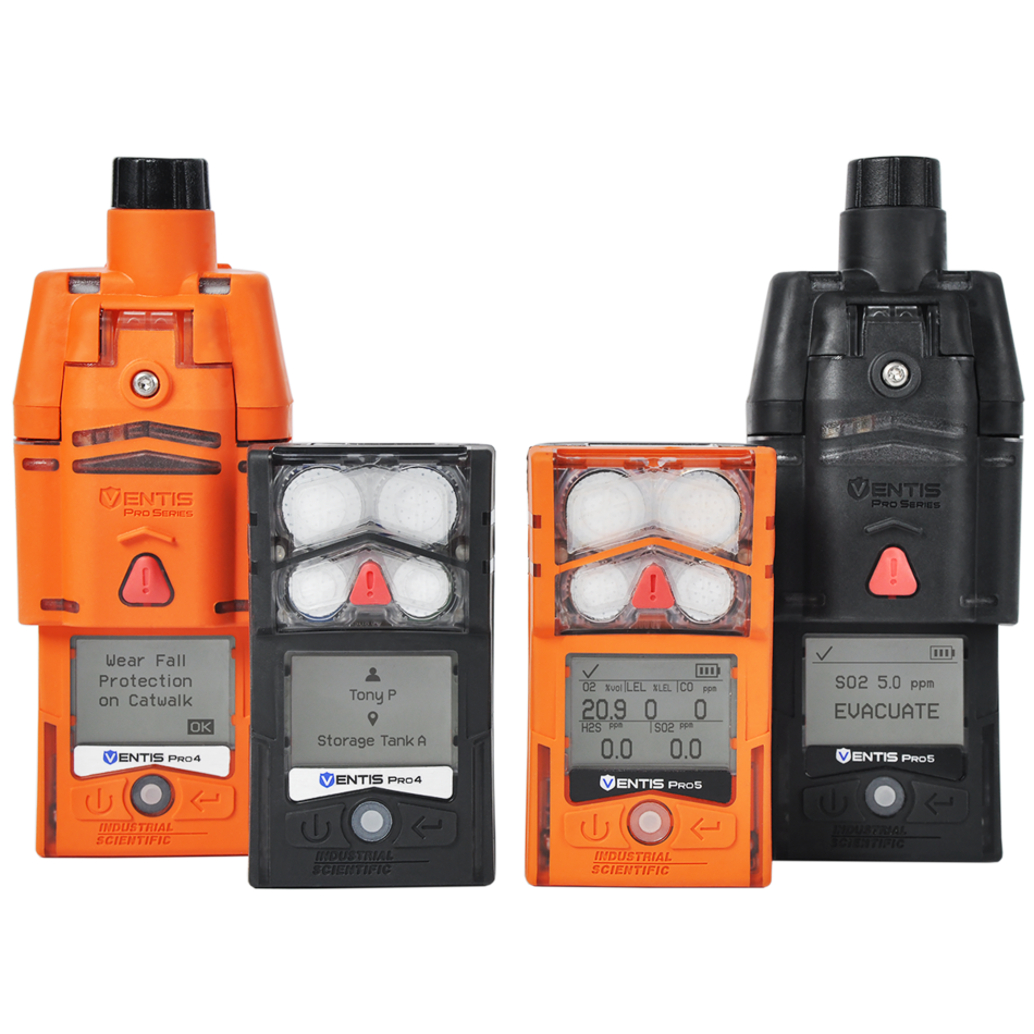 Ventis Pro5 Personal Gas Monitor, LEL (Methane), O2 (Long-life), CO2 (IR), Li-ion Extended Run Time Battery, Desktop Charger, Pu