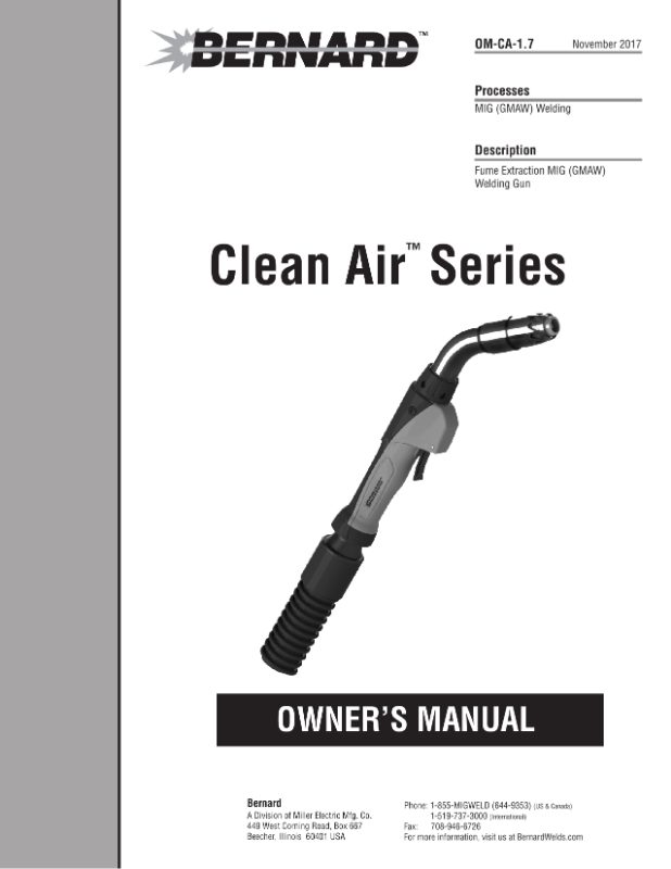 Bernard HANDLE SWIVEL,CLEAN AIR STRAIGHT