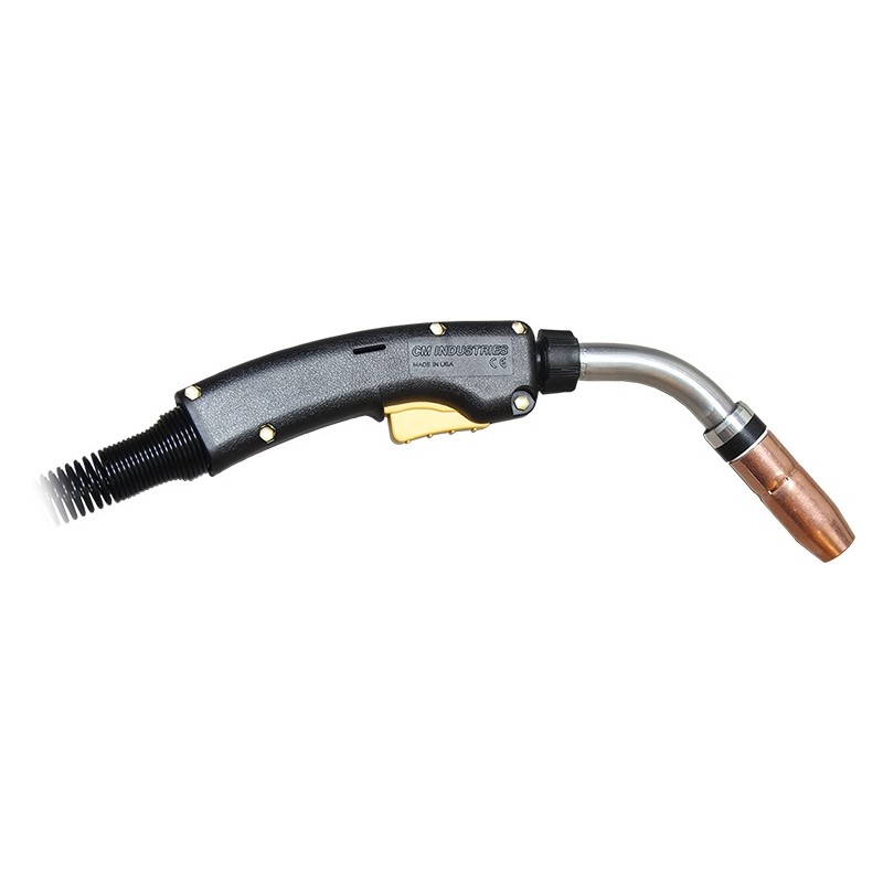 Bernard W-Gun W/C Mig Gun, 25ft, Standard Trigger 45 Deg Medium Neck, Quik Tip .045in (1.2mm) – Steel Miller