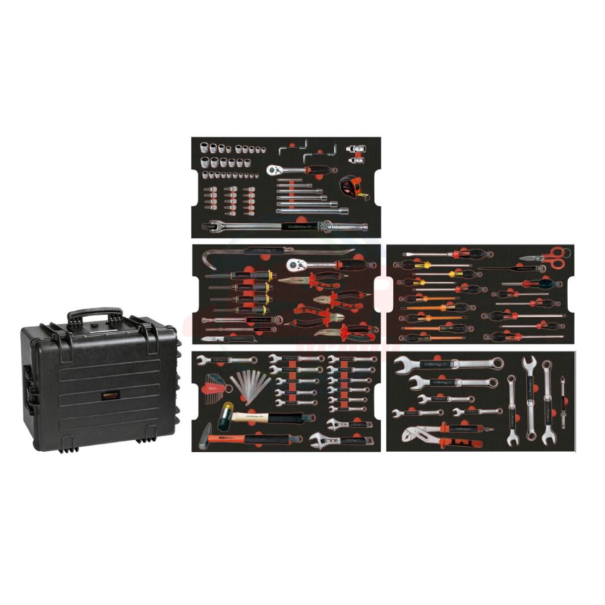 EGA Master WINDMILL APPLICATION SET 120 PCS. WITH CASE AND FOAM TRAYS ANTIDROP ACO