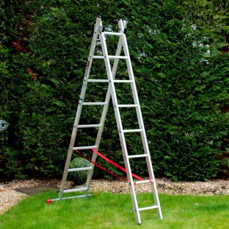 EGA Master FIBERGLASS 2 SECTION COMBINATION LADDER 2 X 8 RUNGS