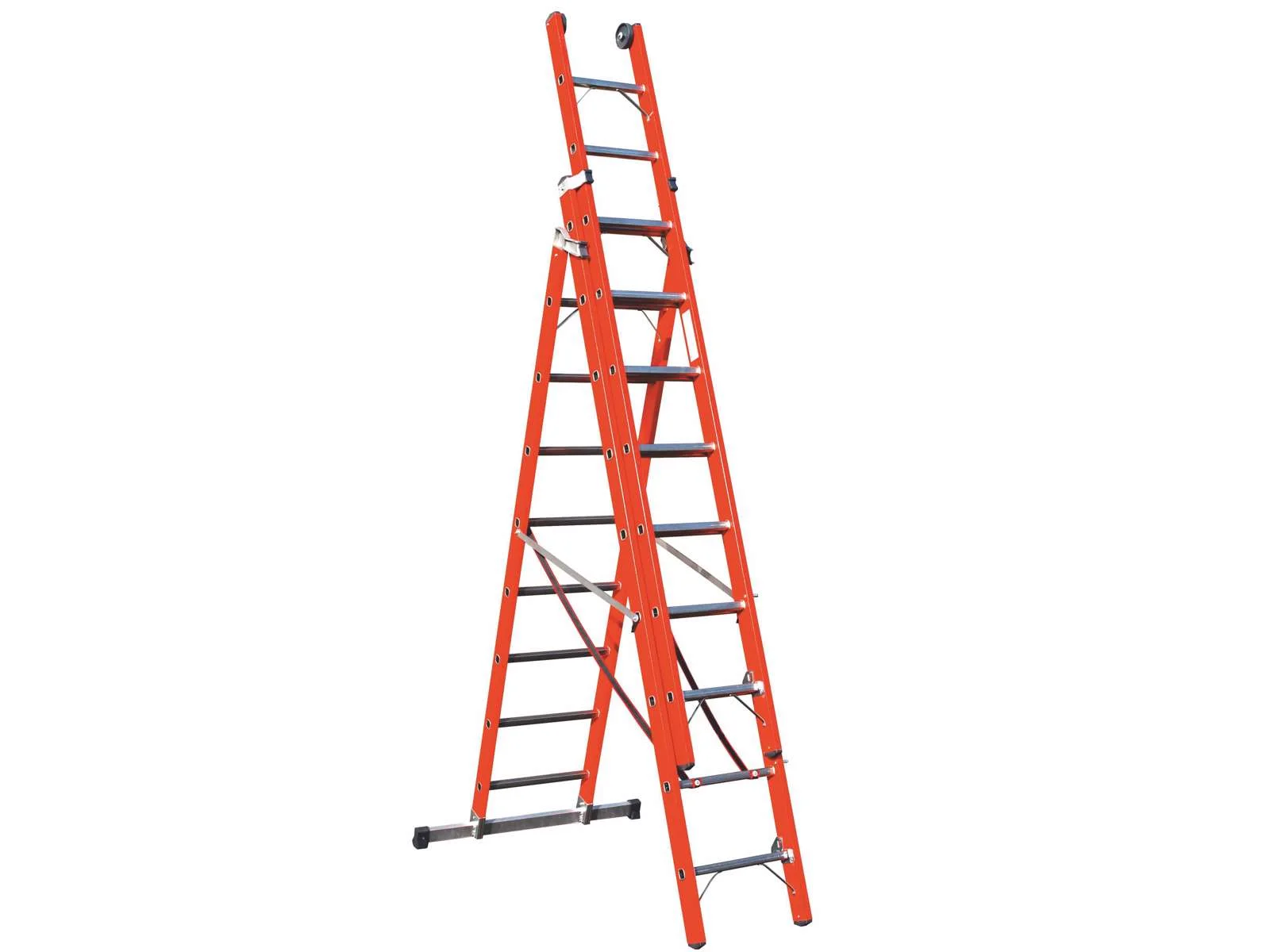 EGA Master FIBERGLASS 3 SECTION COMBINATION LADDER 3 X 9 RUNGS