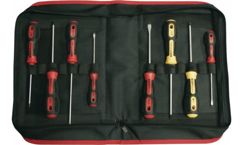 EGA Master SET OF 8 MASTERTORK SCREWDRIVERS SLOTTED-ELECT-PH-PZ IN PLASTIC CASE