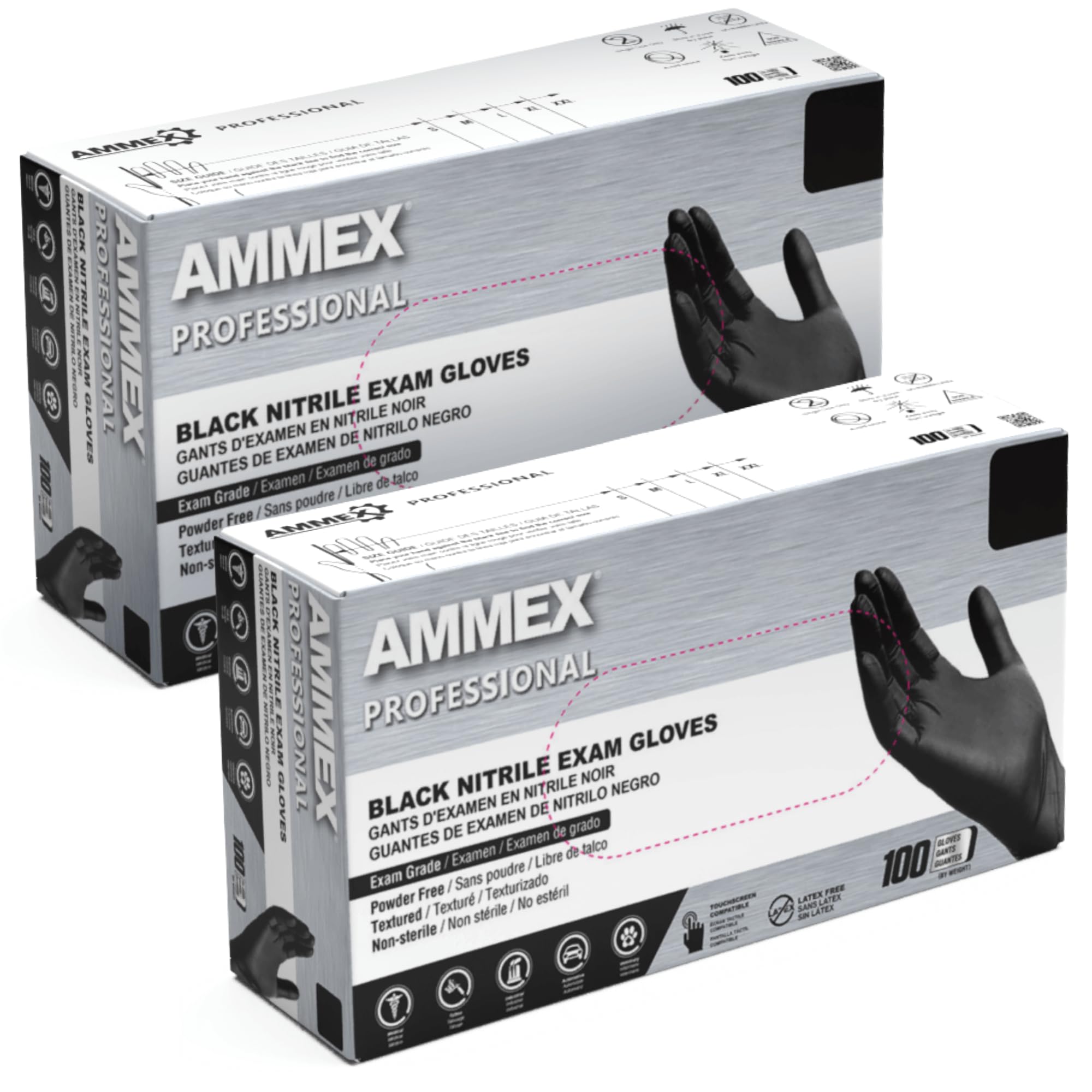2XL/11 9-1/2" 5 mil Black Nitrile Beaded Cuff Textured Grip Chemical Resistant Disposable Glove