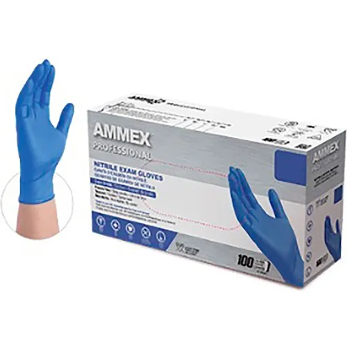 XL/10 9-1/2" 5 mil Blue Nitrile Beaded Cuff Textured Grip Chemical Resistant Disposable Glove