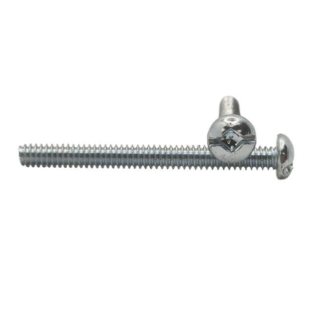 3M™ Round Head Machine Screw with Slotted Square Combo Drive 8515889, Zinc Plated Steel, #6 – 32 x 0.05 in
