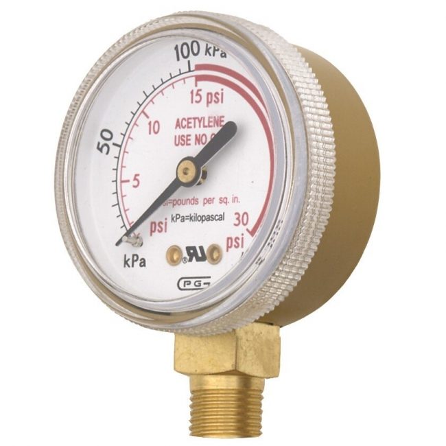 Gauge, 2", Dual Scale, Stl Case, 6000PSI, Gold