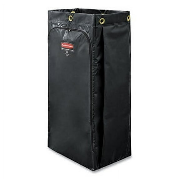 Rubbermaid Commercial Products 34 Gal Executive Vinyl Bag for High Capacity Janitorial Cleaning Carts, Black
