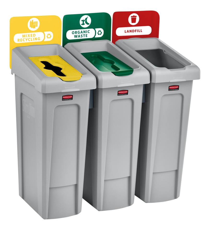 Slim Jim Recycling Station Closed Lid Black