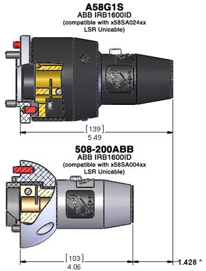 Tregakiss THRUARM CONNECTOR, ABB IRB1600ID, SOLID MOUNT, AIR BLAST, WI