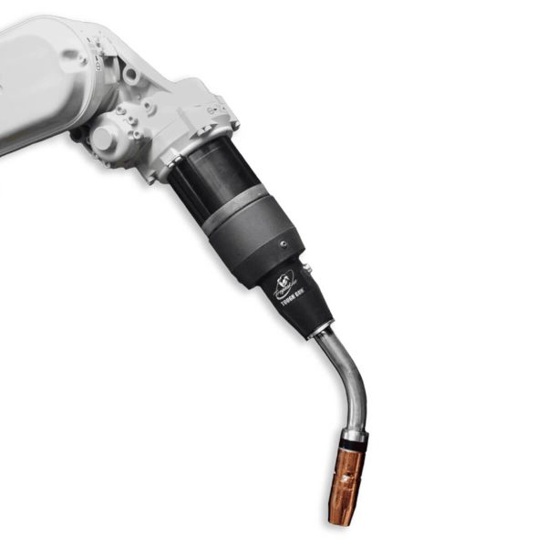Tregakiss Tough Gun TA3 Robotic A/C Torch,, ABB IRB1600ID,, Solid, Wire Brake,, 401-81-62, 45 Deg Long Neck,, HD Toughlock, 1.0i
