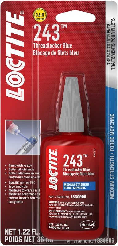 Threadlocker 243 Surface Insensitive 36 ml Bottle