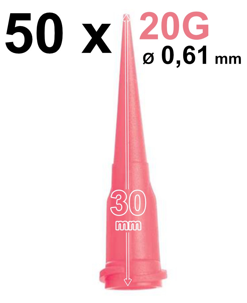 #20GA PP Tapered, Pink, 1.25" Long (50) Each