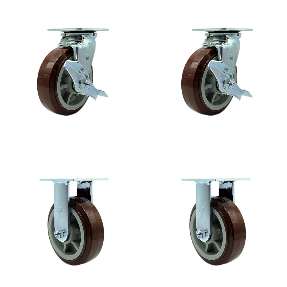 2 Rigid, 2 Swivel