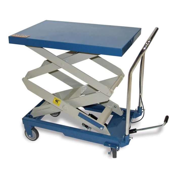 B-CARTX2; Double Arm Hydraulic Lift Cart, 660 lb Capacity, 48" Maximum Height, Table Size 32.2" x 20.4"